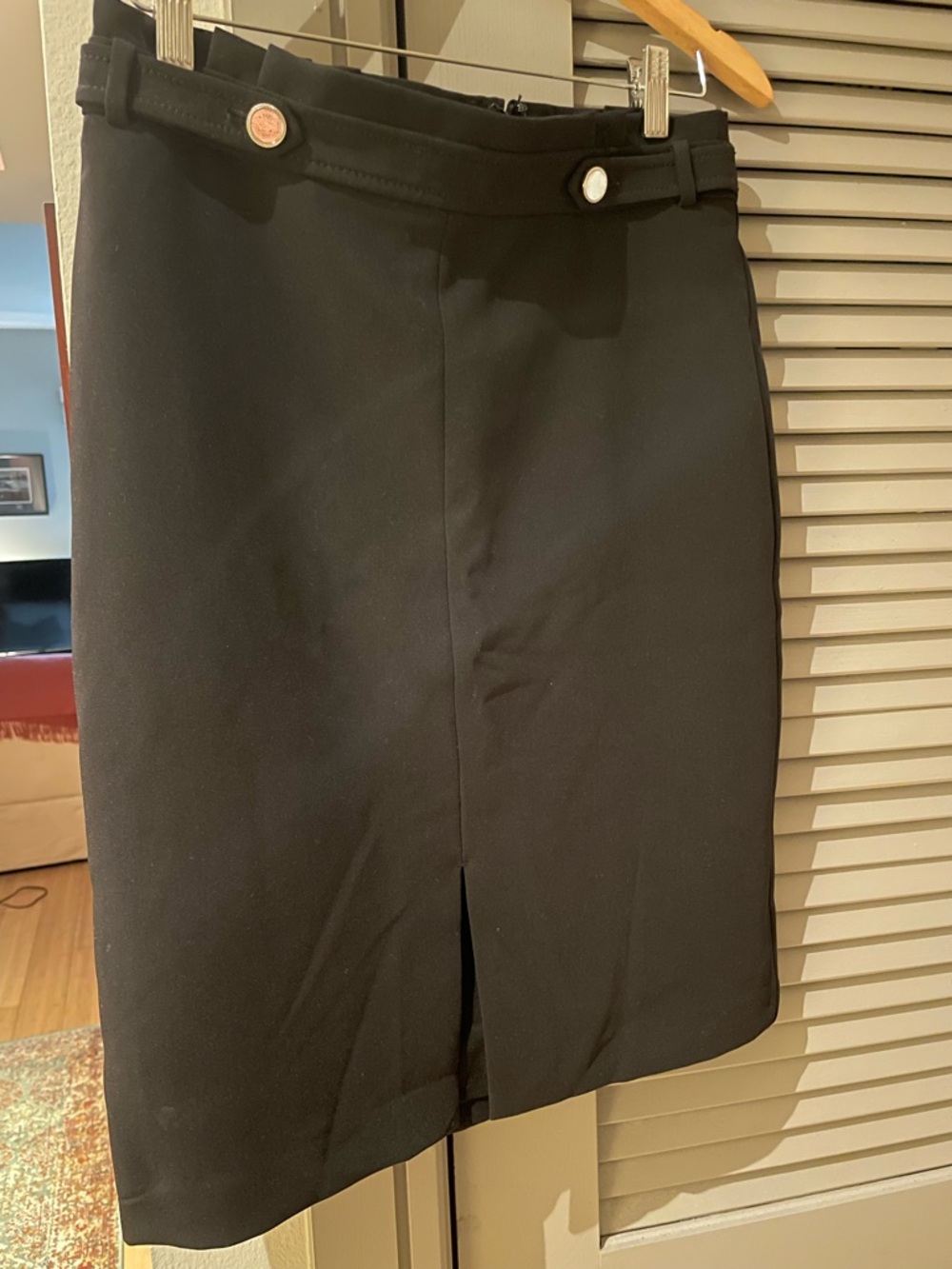 Ann Taylor Black Pencil Skirt with Front Vent